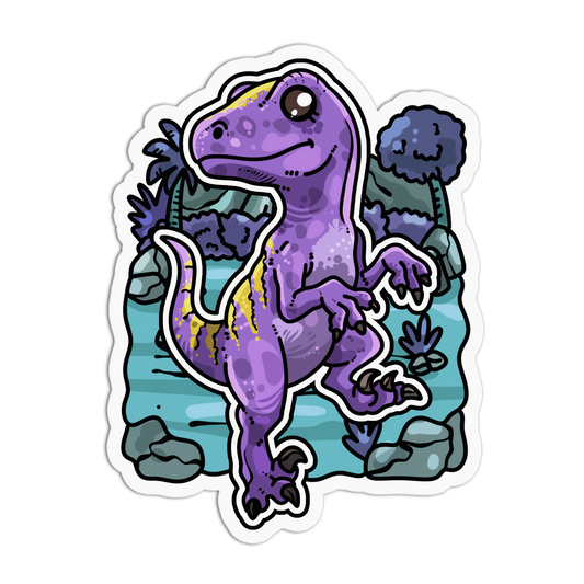 Purple Raptor - Chibi Dinos Sticker