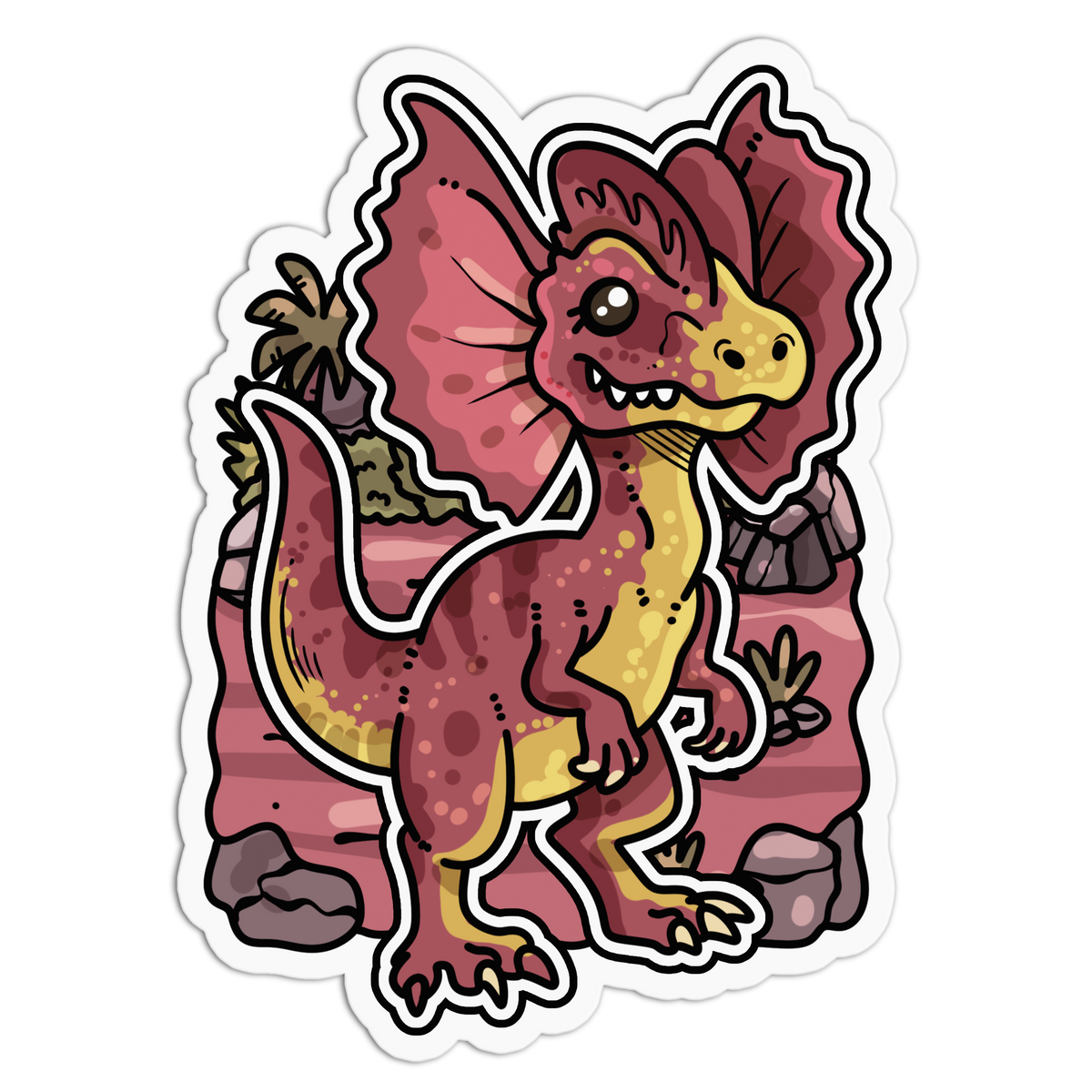 Frilled Neck - Chibi Dinos Sticker