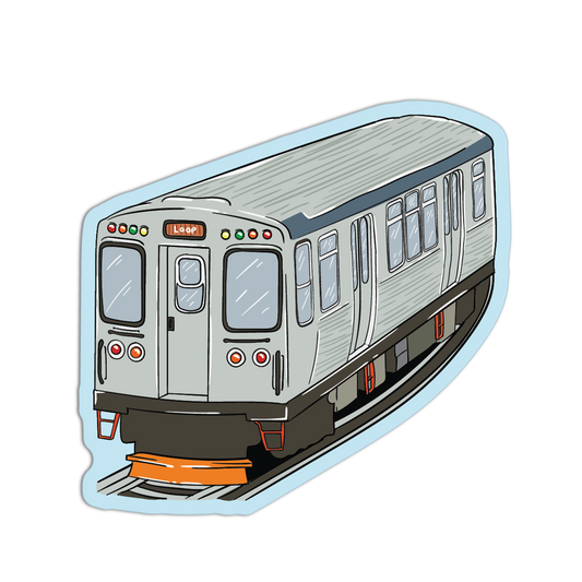Illustration of a subway train on a white background