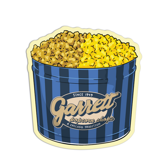 Garrett Mix Popcorn Tin Chicago Sticker