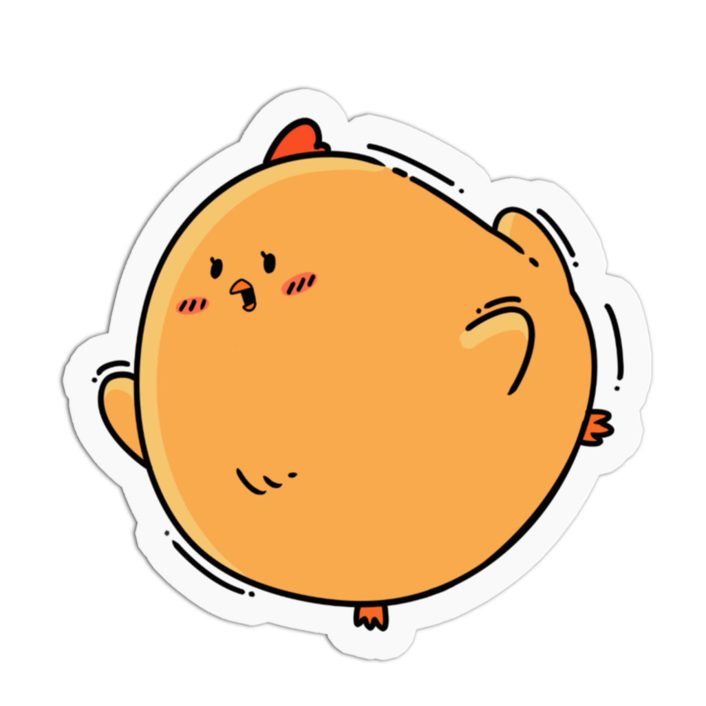 Surprised Round Chick Bird Sticker