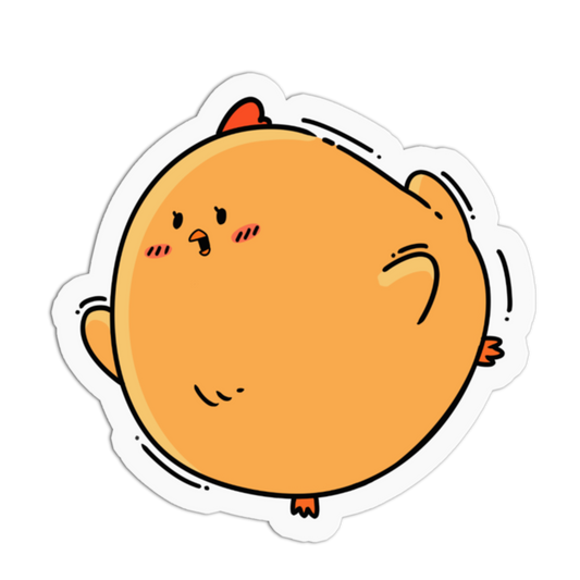 Surprised Round Chick Bird Sticker