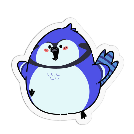 Happy Blue Jay Bird Sticker