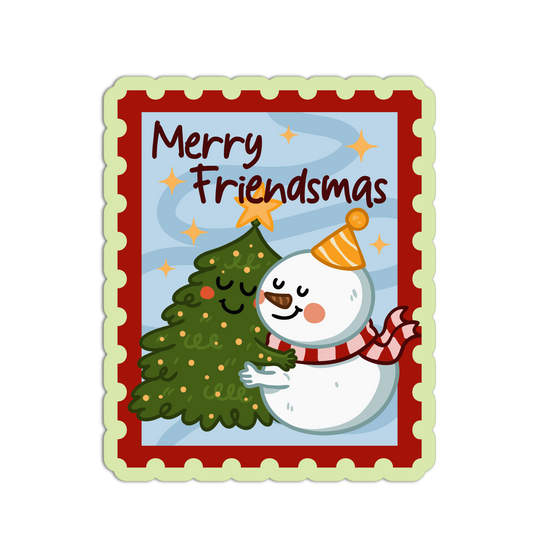 Merry Friendsmas Christmas Stamp Sticker