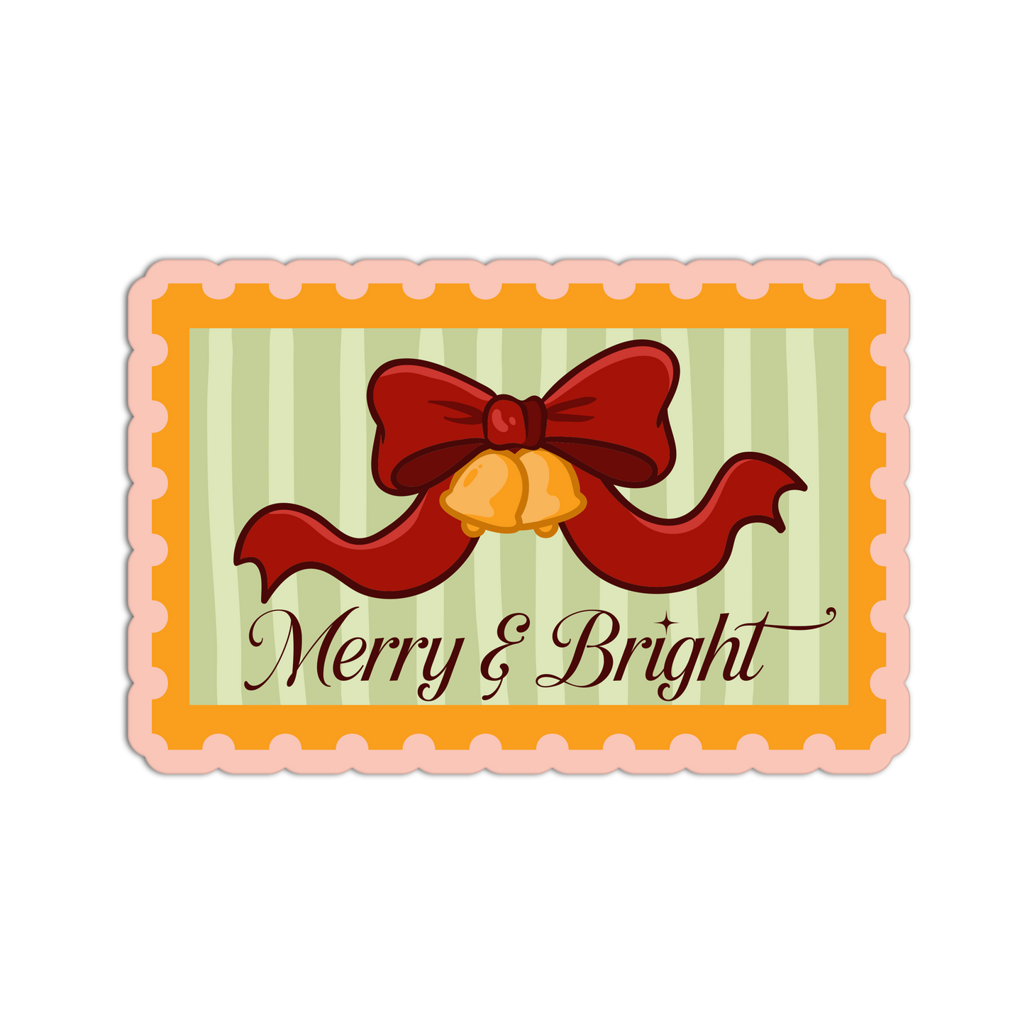 Ringing in the Holidays Christmas Stamp Sticker