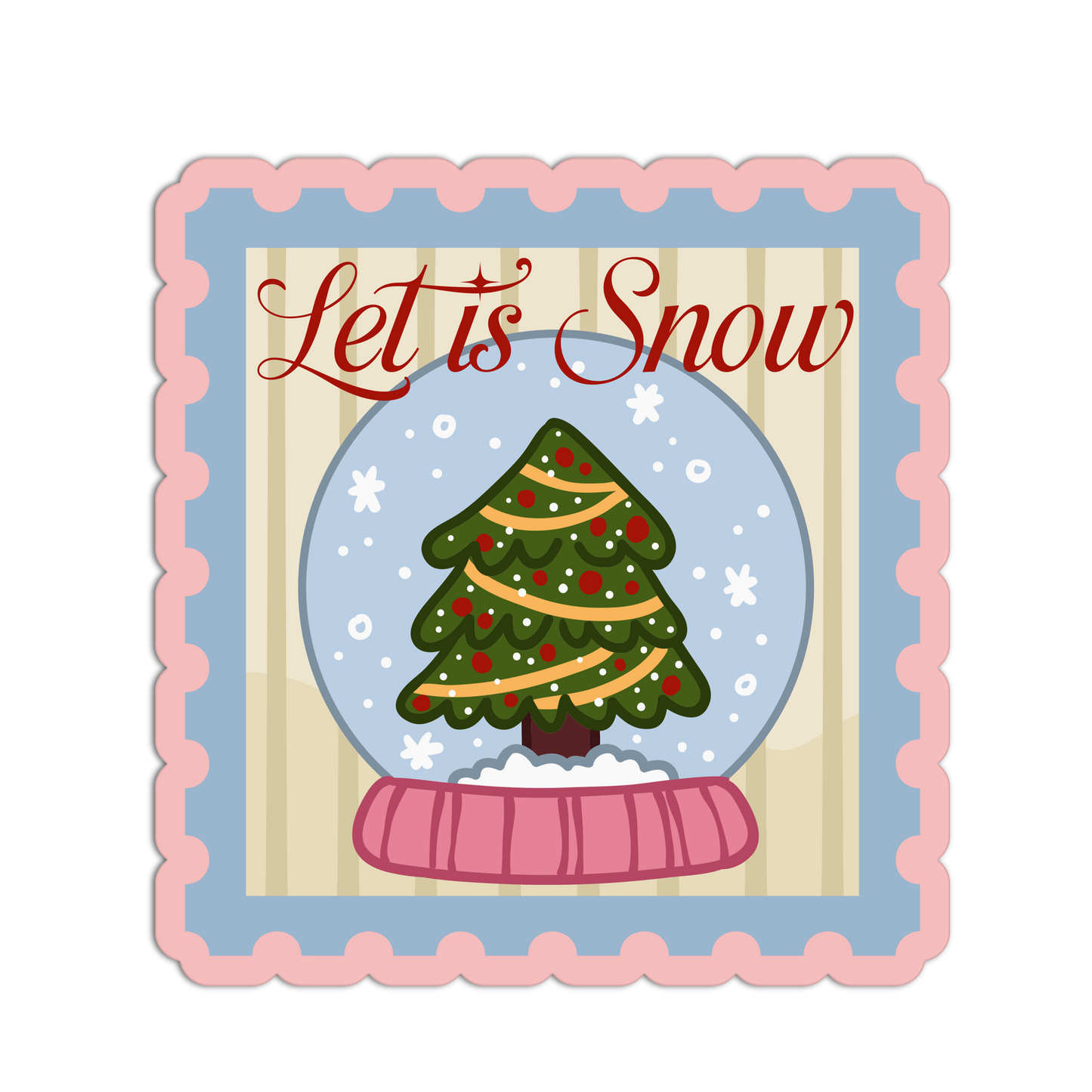 Wonder in a Globe Christmas Stamp Sticker