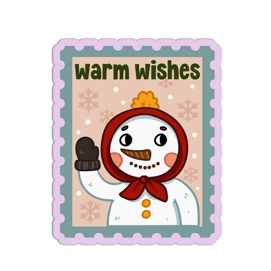 Seasonal Snowman Christmas Stamp Sticker