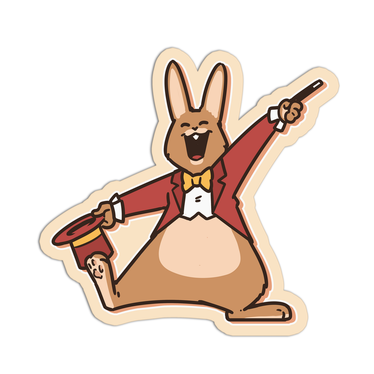 Ringmaster Bunny Circus Animal Stickers