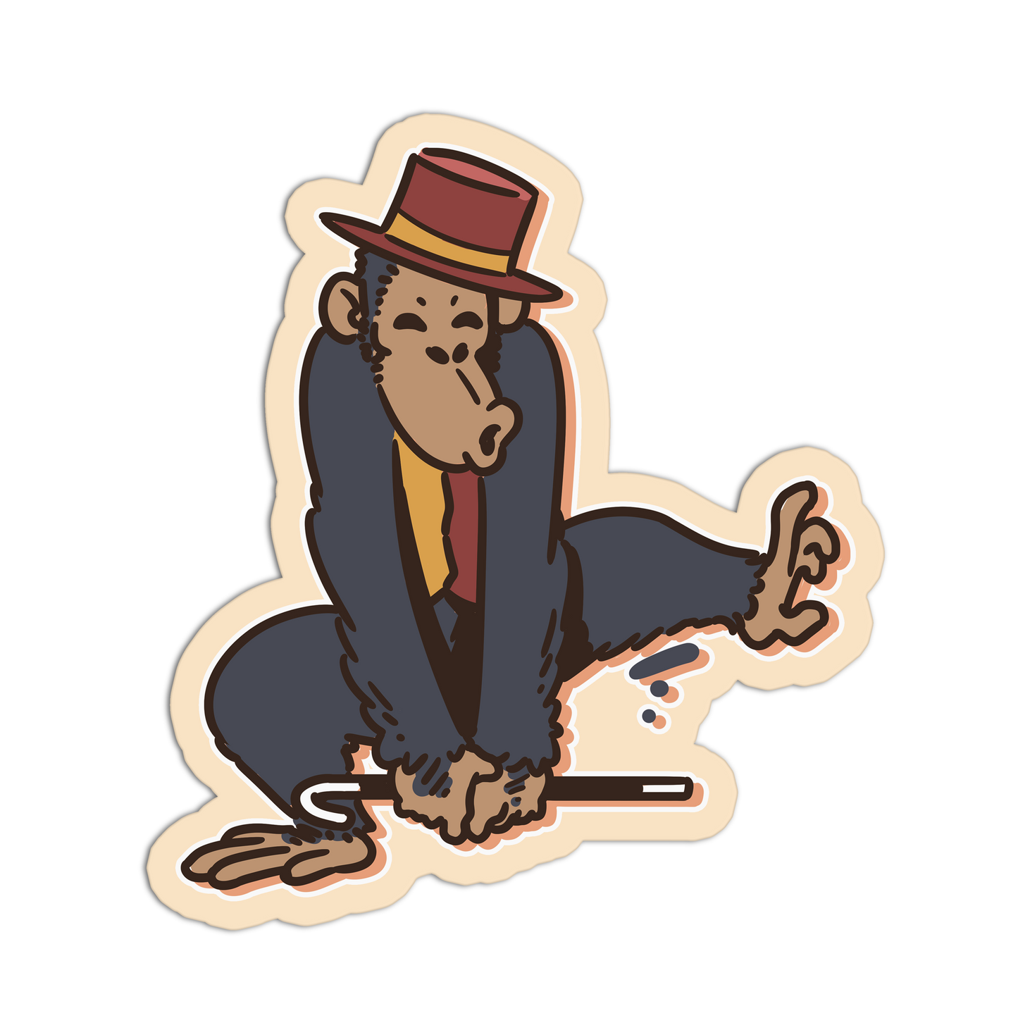 Dancing Chimpanzee Circus Animal Stickers