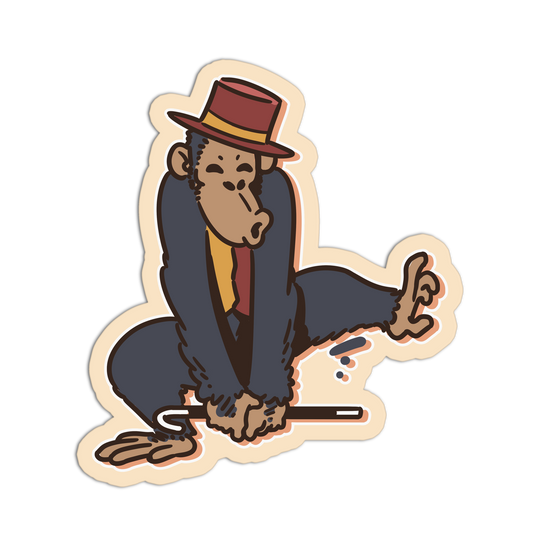 Dancing Chimpanzee Circus Animal Stickers