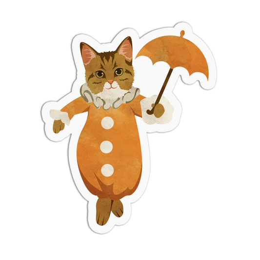 Tightrope Walker Circus Cat Sticker