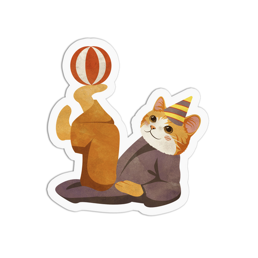 Foot Juggler Circus Cat Sticker