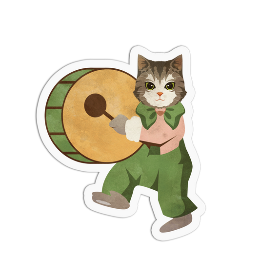 Drummer Circus Cat Sticker