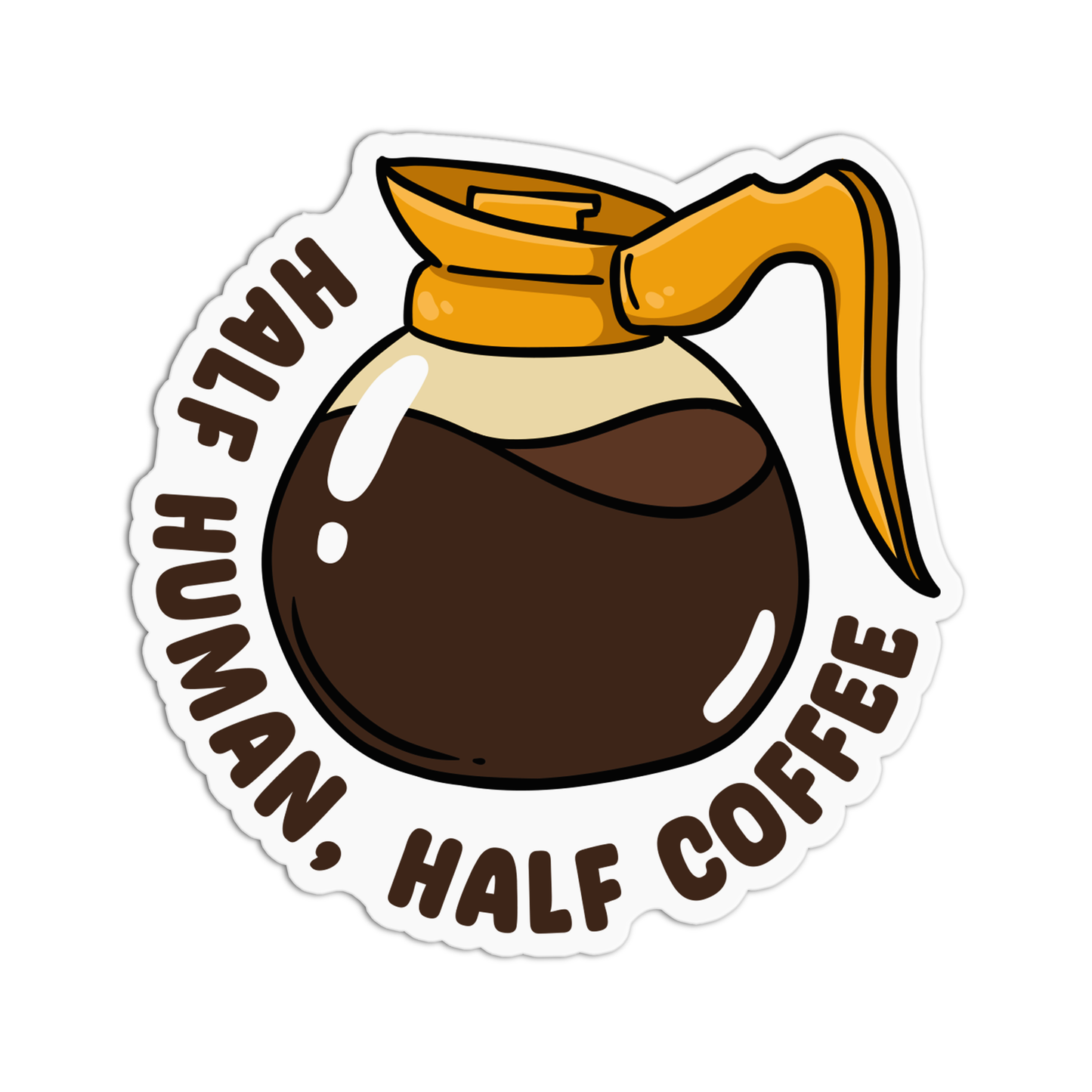 Half Human Half Coffee Coffee Sticker