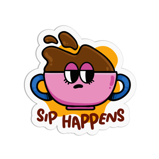 Sip Happens New Coffee Sticker