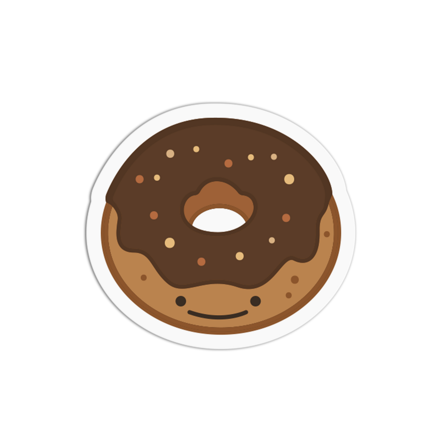 Cute Chocolate Donut Coffee Sticker