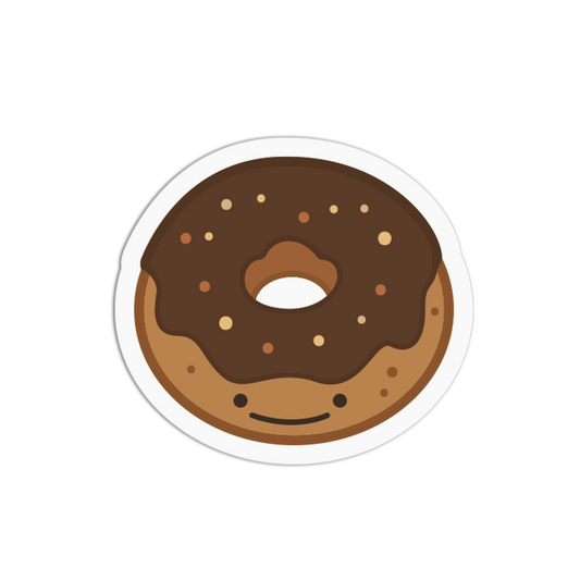 Cute Chocolate Donut Coffee Sticker