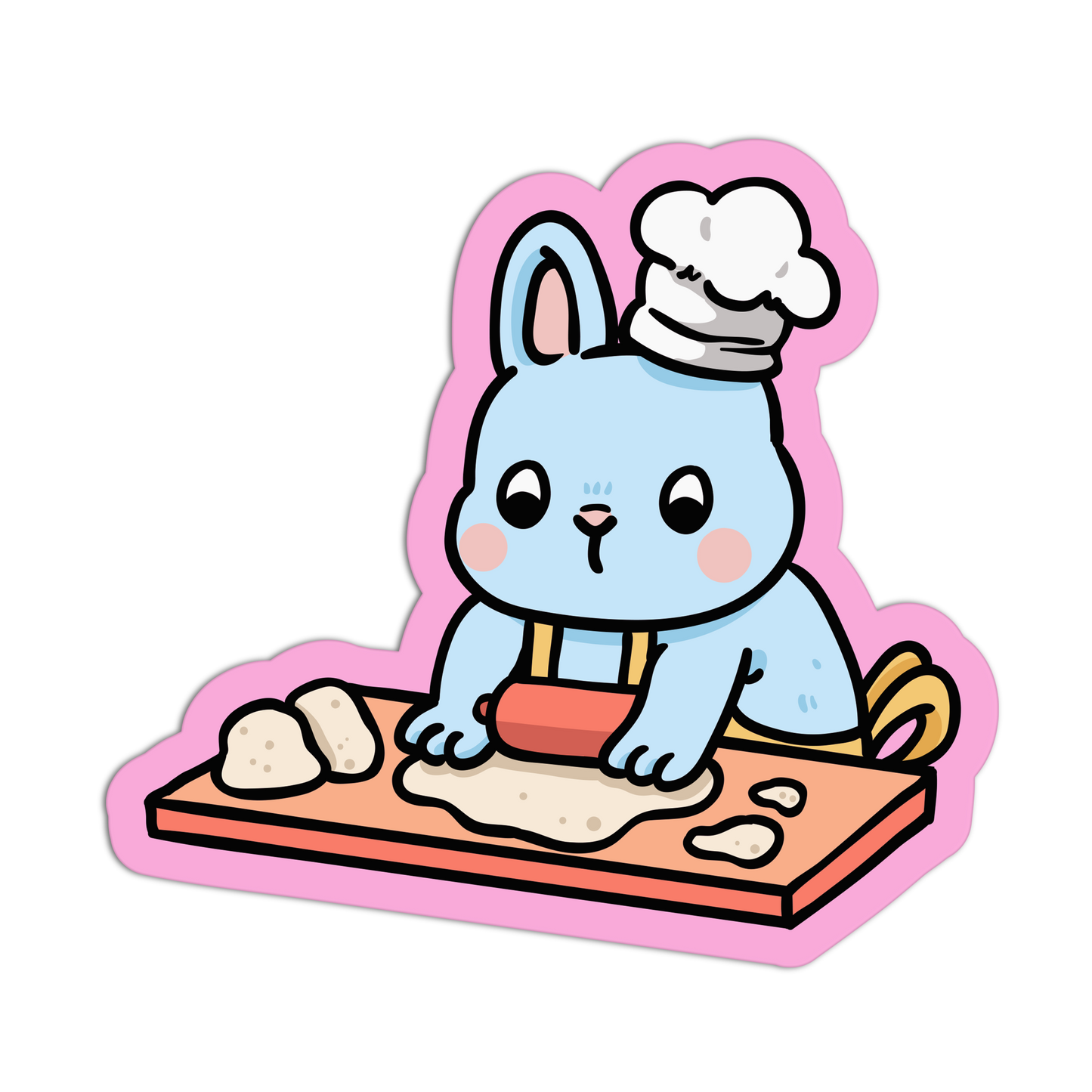 Rolling Pin Bunny Coquette Baking Stickers
