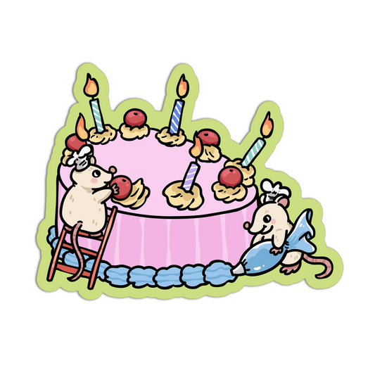 Coquette Baking Cake Decorating Mice Stickers