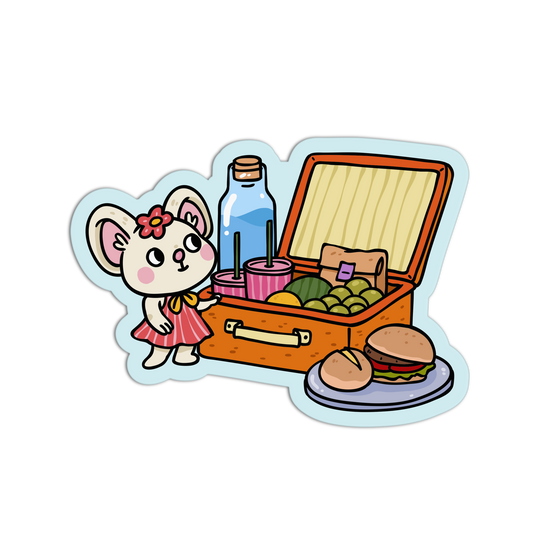 Mouse Picnic Suitcase - Coquette Animal Picnic Sticker