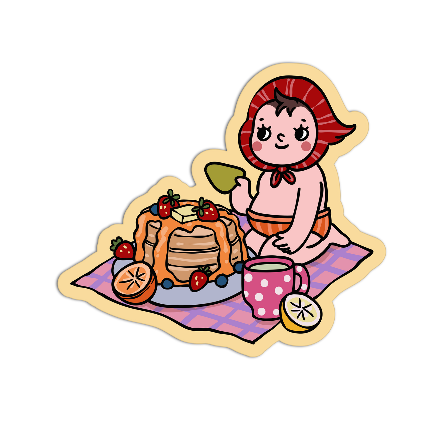 Pancake Breakfast Picnic - Coquette Animal Picnic Sticker
