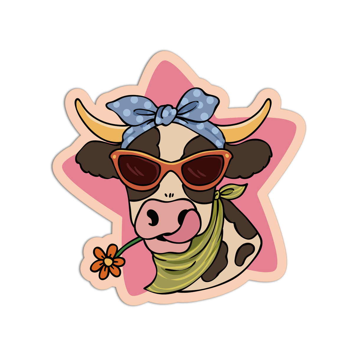 Glam Cow Girl Coquette Rodeo Sticker