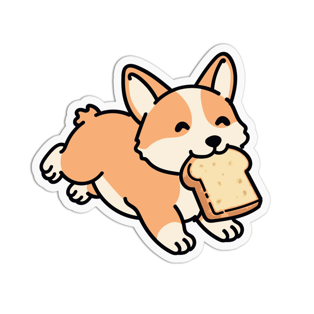 Bread Thief Corgi Sticker