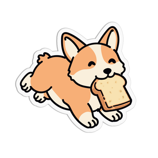 Bread Thief Corgi Sticker