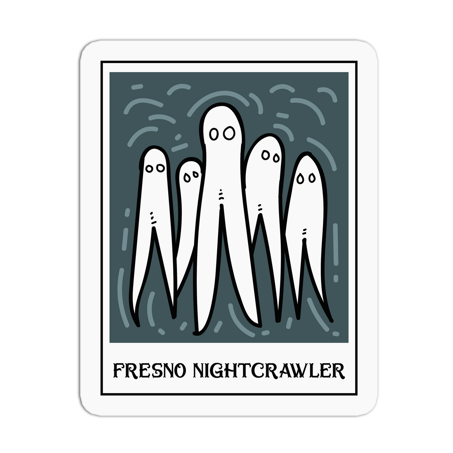 Fresno Nightcrawler Cryptid Tarot Cards Sticker