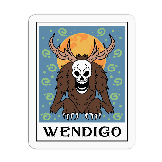 Winter Wendigo Cryptid Tarot Cards Sticker