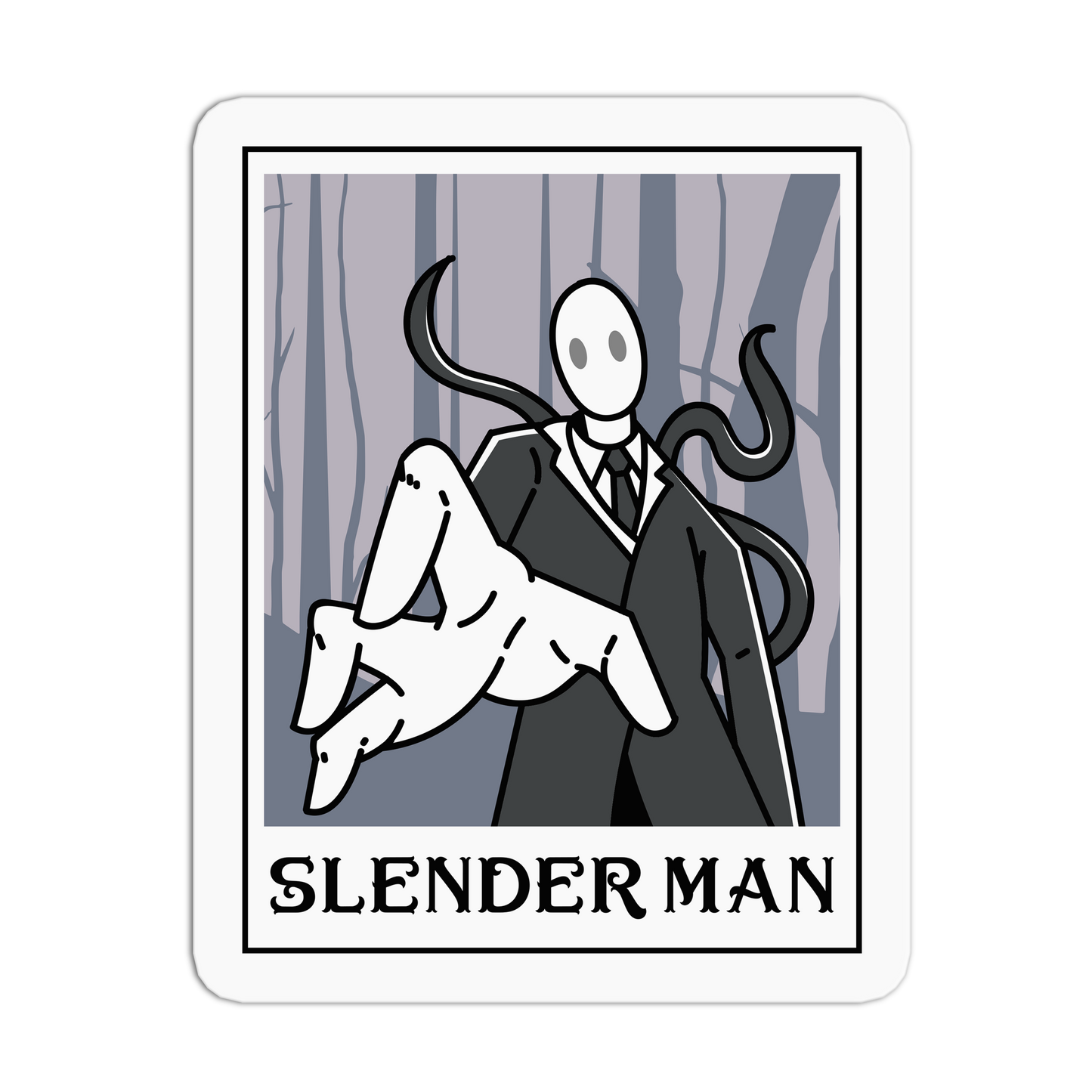 Slender Man Cryptid Tarot Cards Sticker