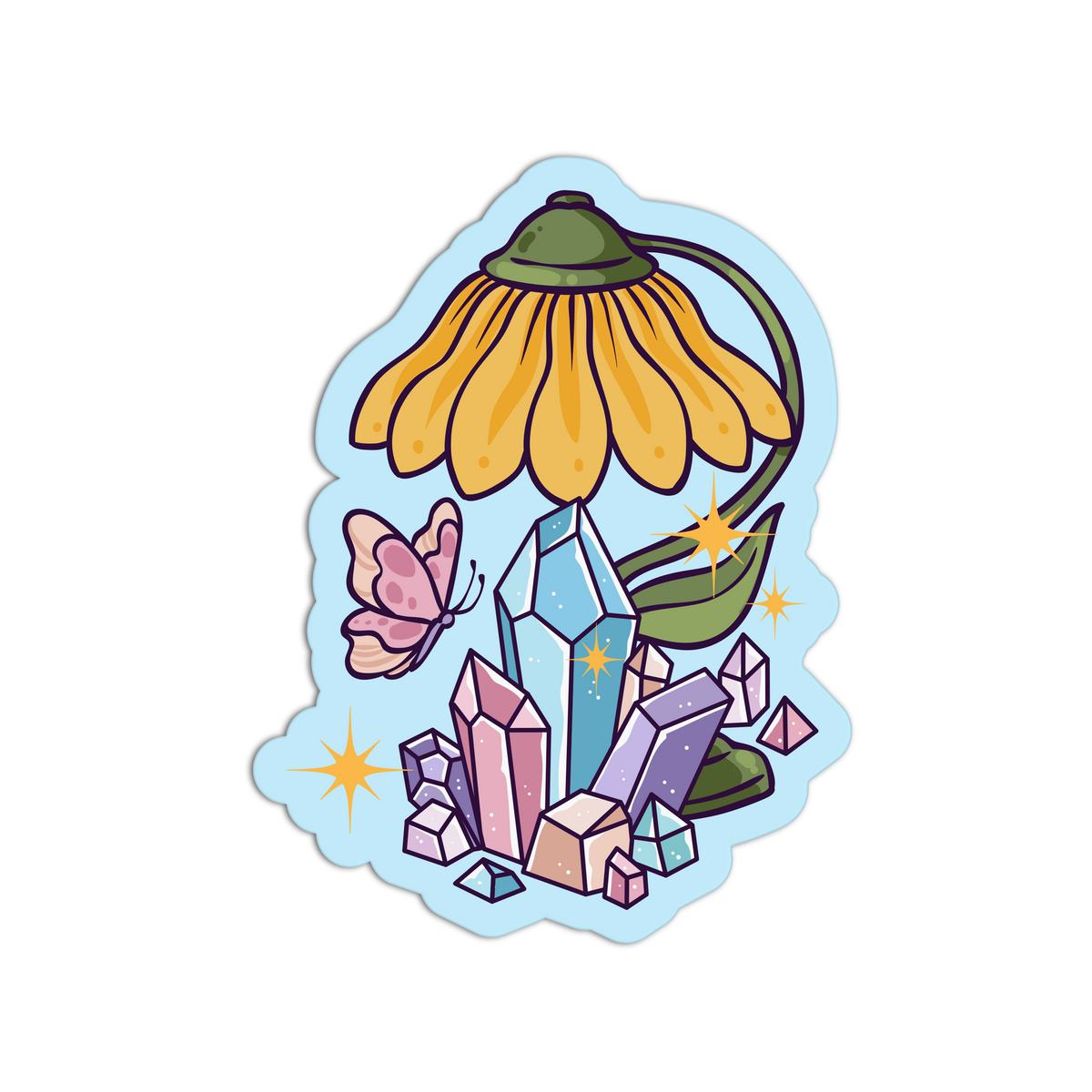 Floral Lamp - Crystal Energy Sticker