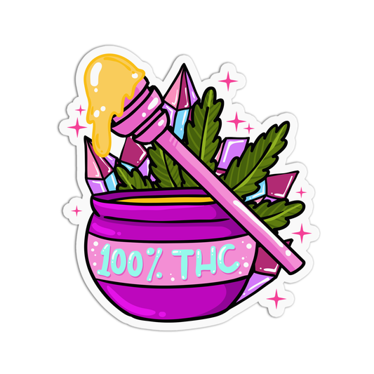 100% THC Canna Sticker