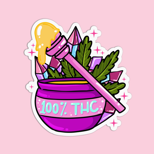 100% THC Canna Sticker