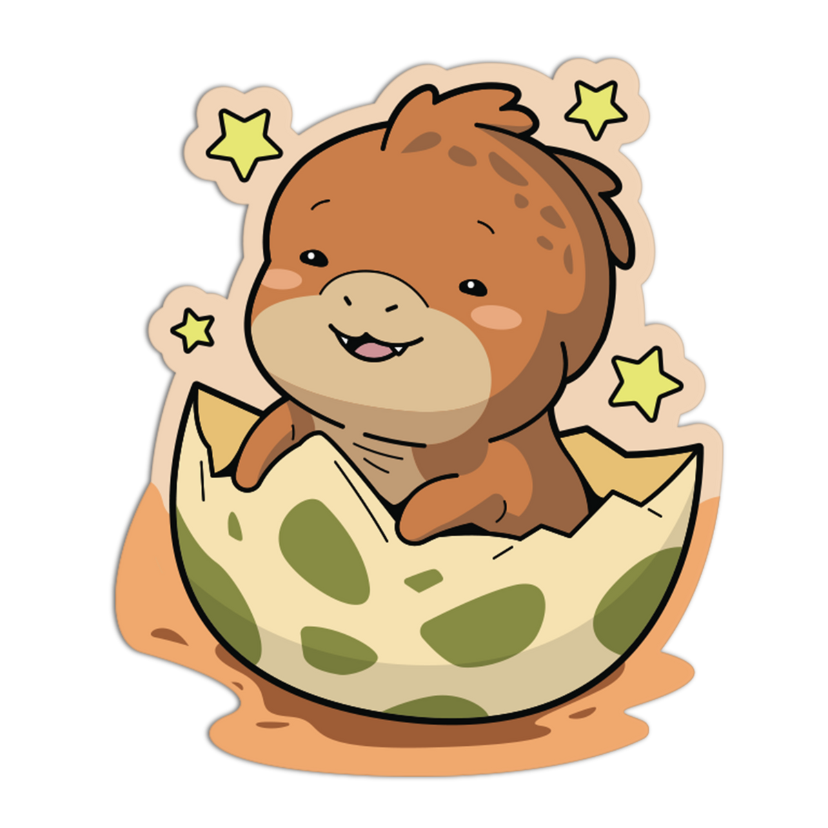 Hatching Egg Cute Dino Sticker