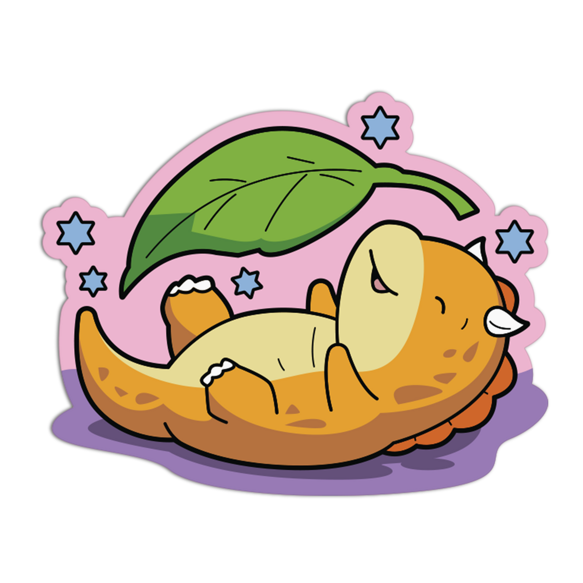 Playful Orange Cute Dino Sticker