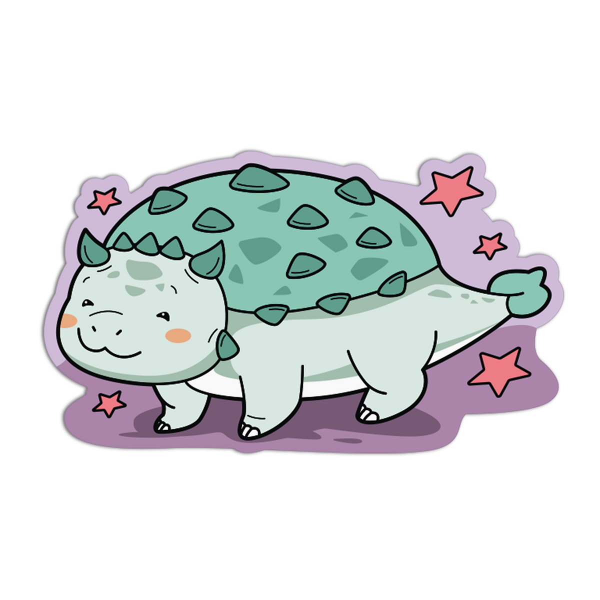 Armored Mint Cute Dino Sticker