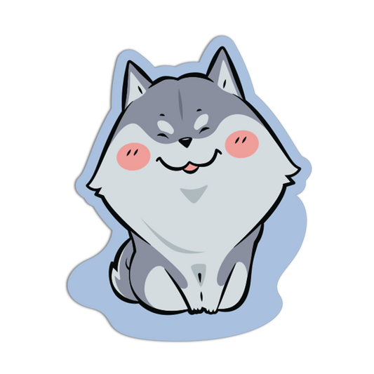 Happy Husky Cute Dogs Sticker
