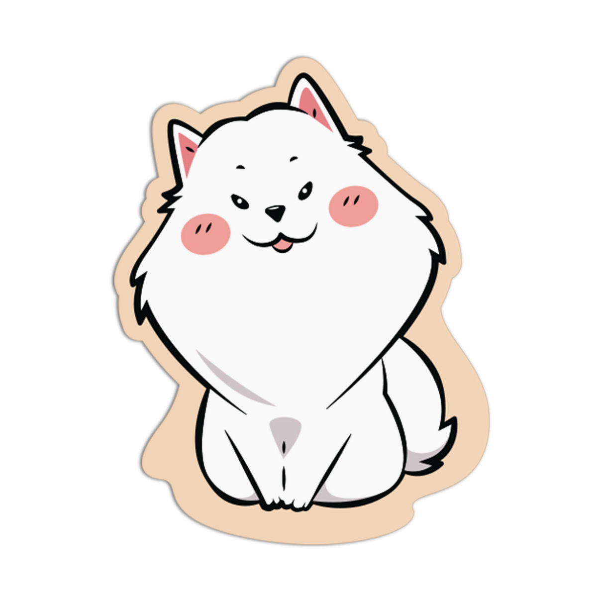 Fluffy Samoyed Cute Dogs Sticker