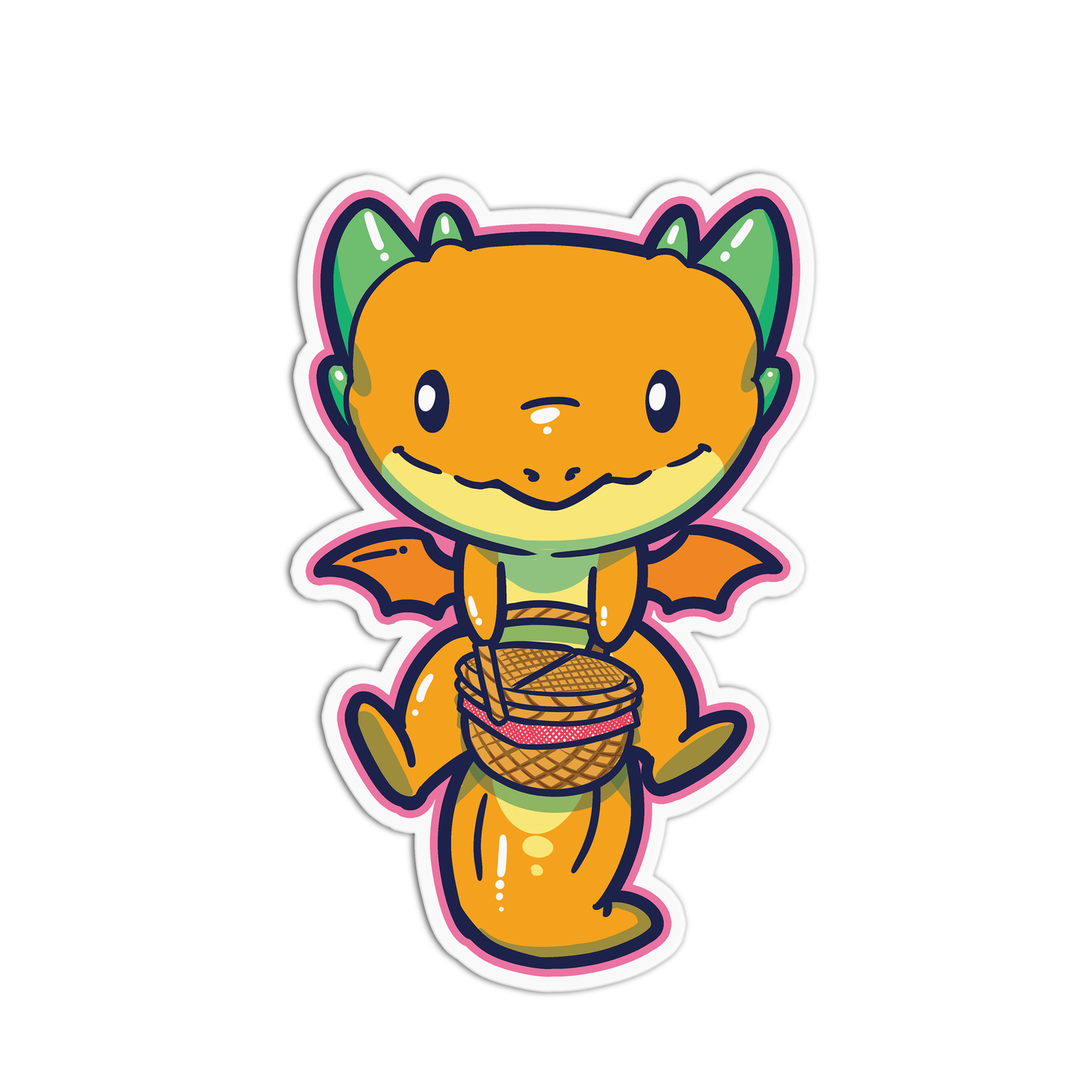 Crispy & Basket Cute Dragons Stickers