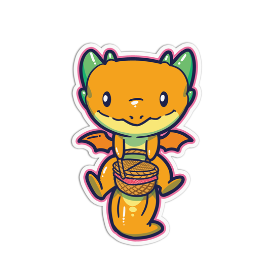 Crispy & Basket Cute Dragons Stickers