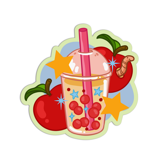Apple Boba Cute Drinks Sticker