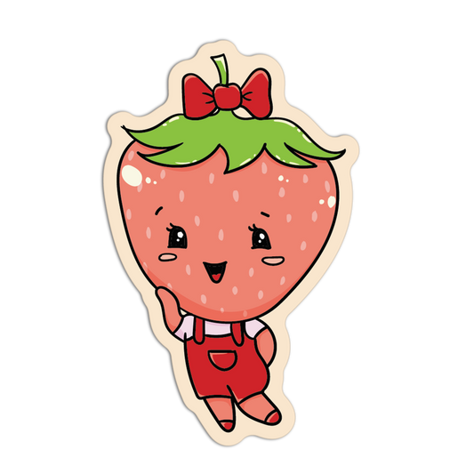 Strawberry Head Topped Cute Fruits Stickers