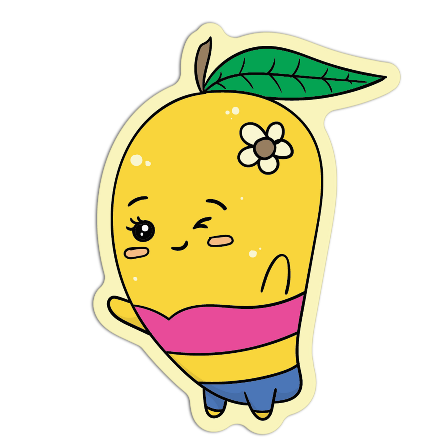 Mango With Pink Bikini Cute Fruits Stickers