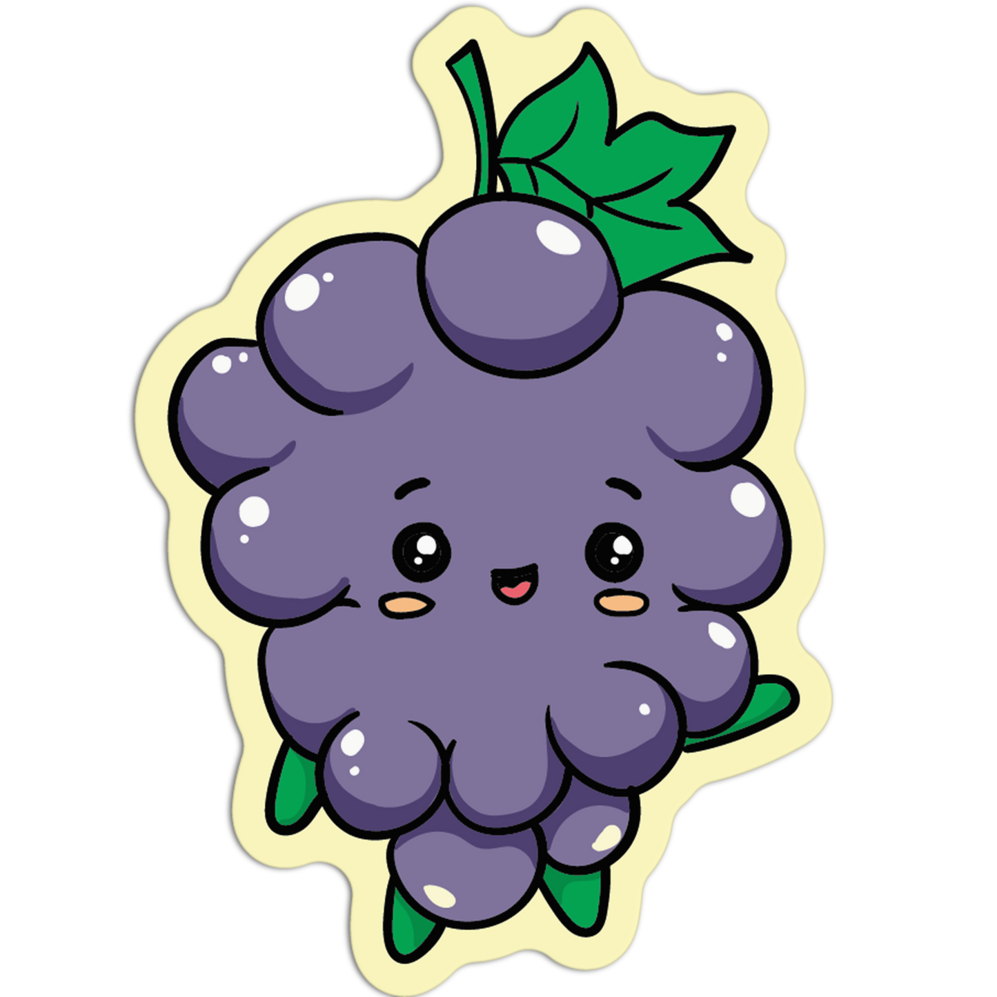 Happy Grapes Cute Fruits Stickers