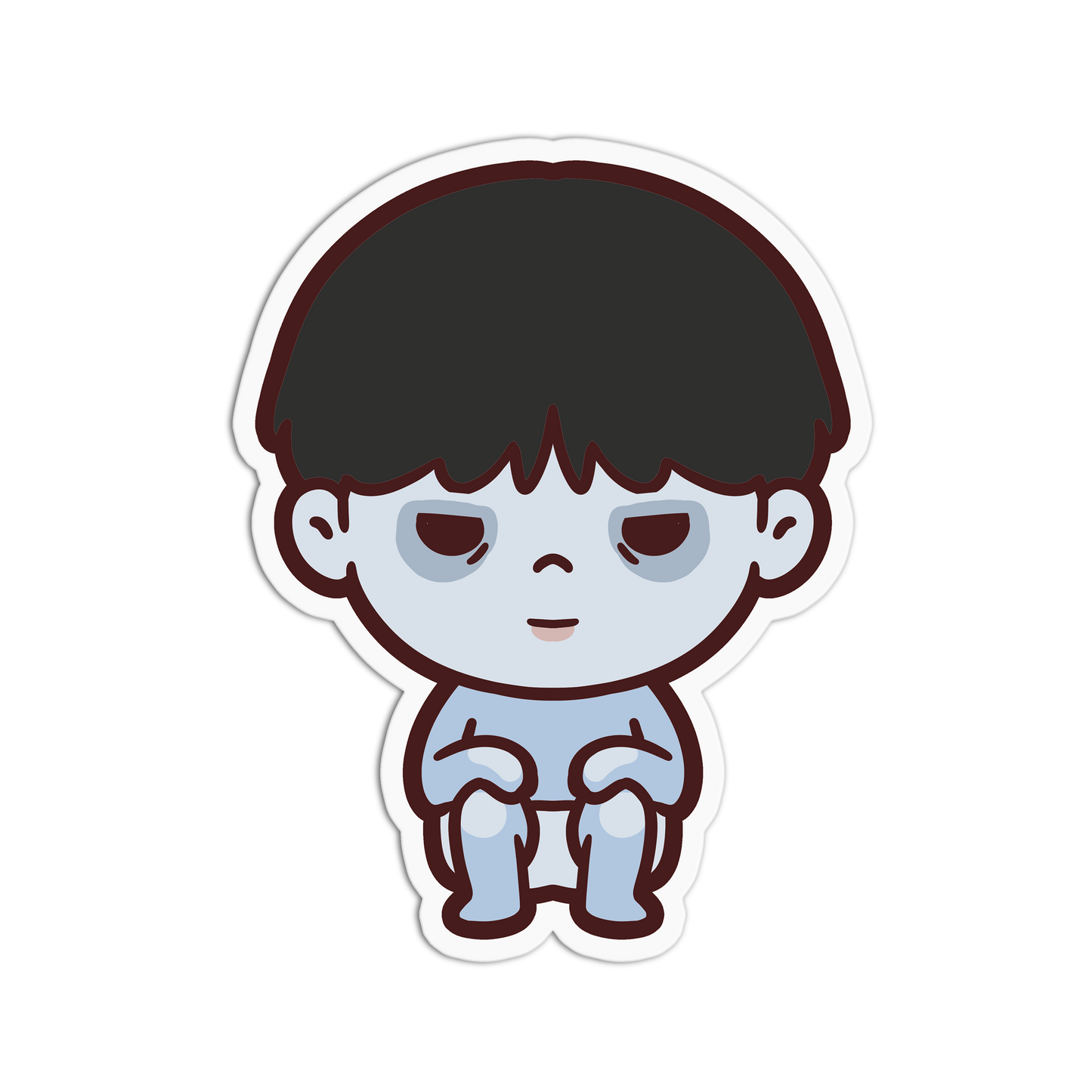 Pale Blue Boy - Cute Horror Sticker