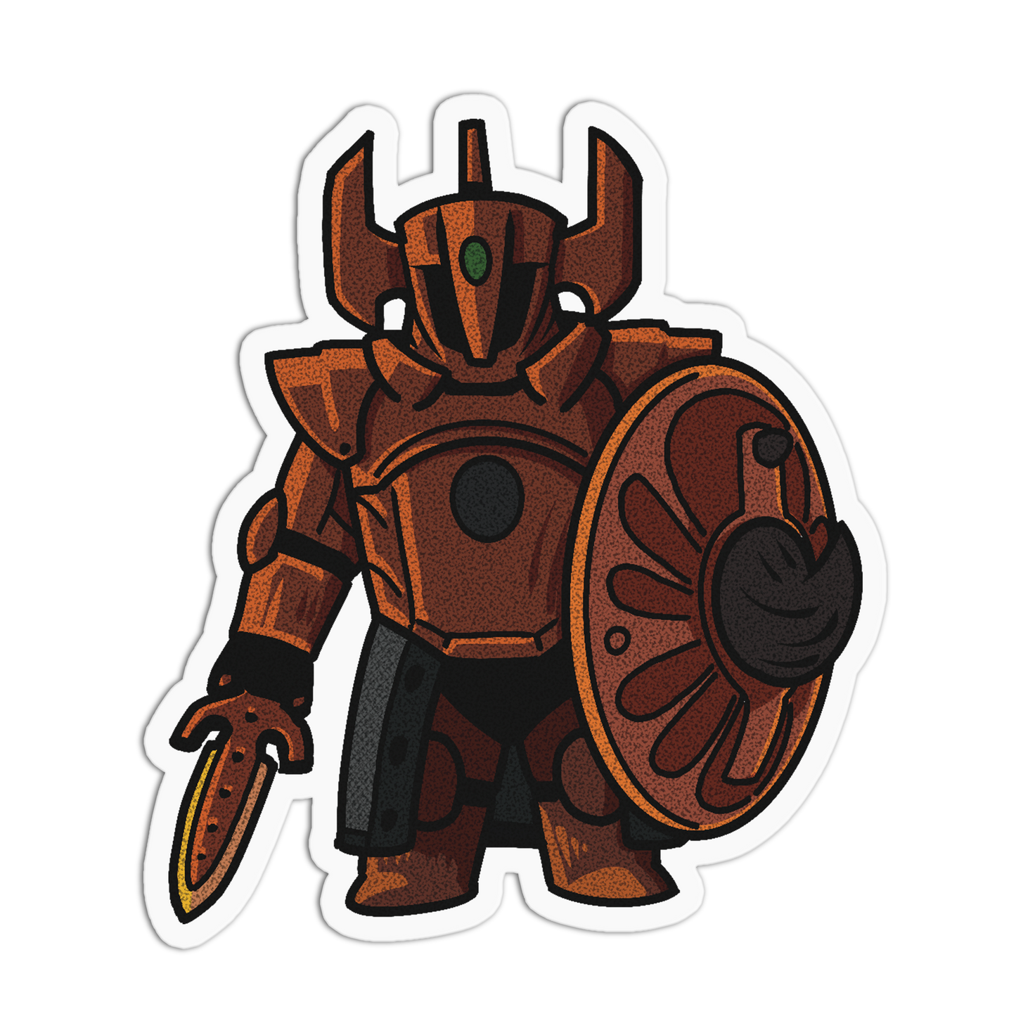 Copper Shield Cute Knights Sticker
