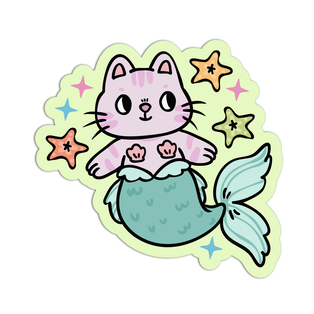 Kitten Purrmaid - Cute Mermaid Sticker