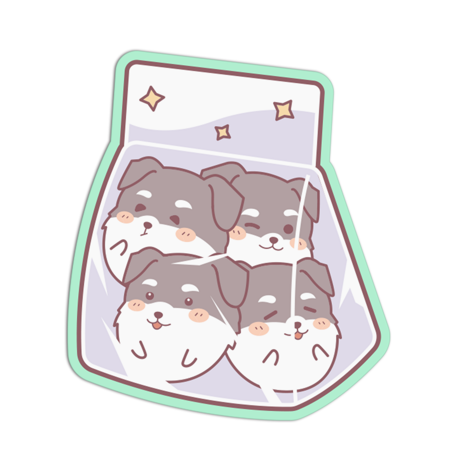 Schnauzer Boxed Treats Cute Packed Sticker