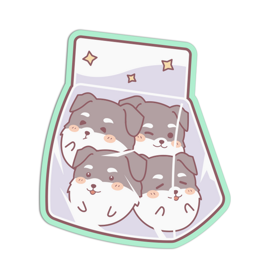 Schnauzer Boxed Treats Cute Packed Sticker